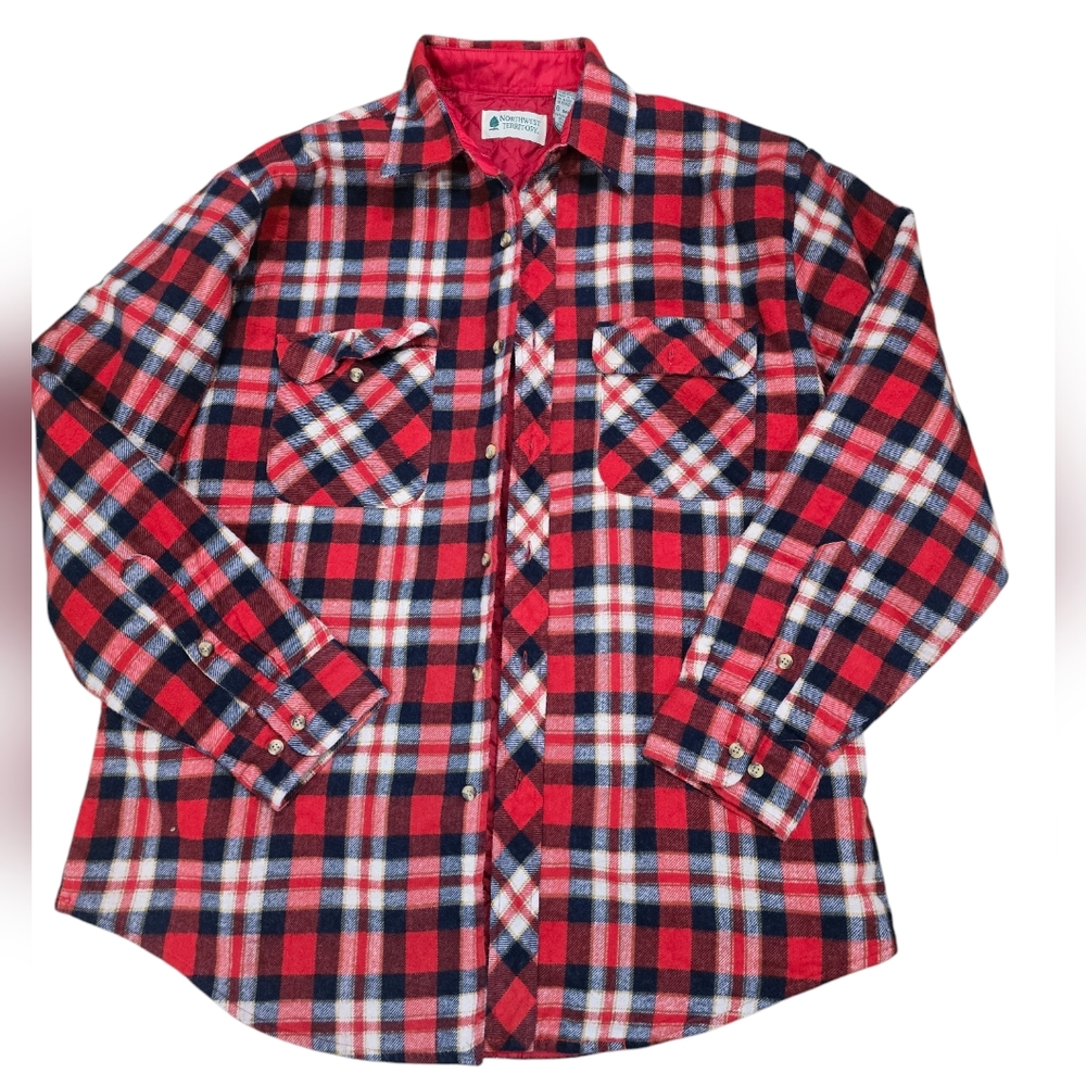 Vintage Northwest Territory‎ Red Plaid Jacket Shacket Warm Size L